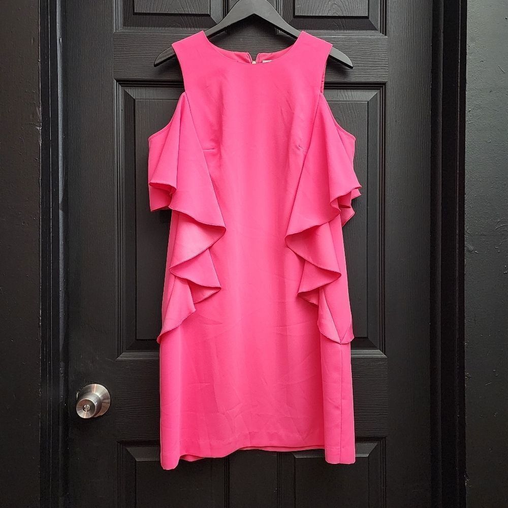 Trina Turk Sz. 8 NWT Pink Swizzle Lambada Cold Shoulder Dress - Picture 3 of 16